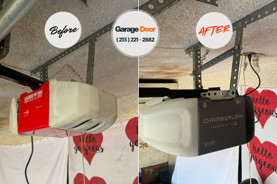 Before and after: garage door repair Moorefield, WV